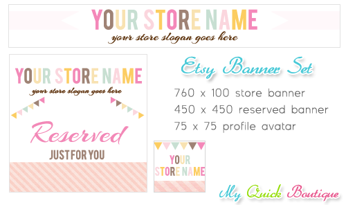 etsy shop banner set